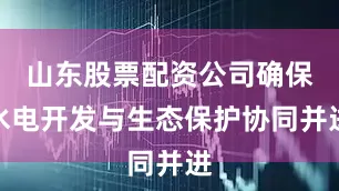 山东股票配资公司确保水电开发与生态保护协同并进