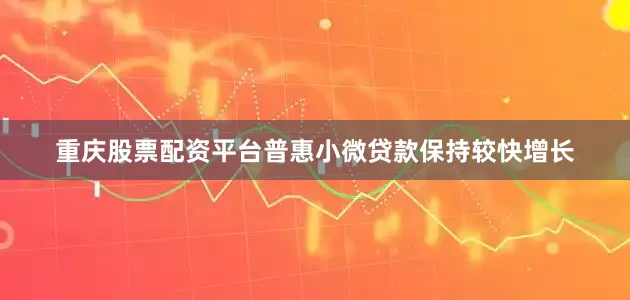 重庆股票配资平台普惠小微贷款保持较快增长