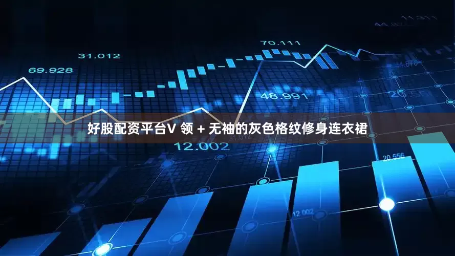 好股配资平台V 领 + 无袖的灰色格纹修身连衣裙